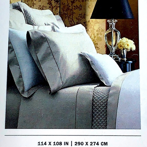 RALPH LAUREN VINTAGE SILVER SATEEN KING FLAT SHEET - Picture 3 of 5